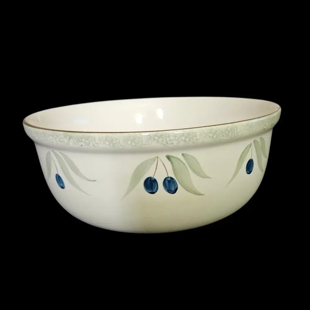 Pier 1 Katerini Hand Painted Earthenware Olive Mixing Serving Bowl Slovenia
